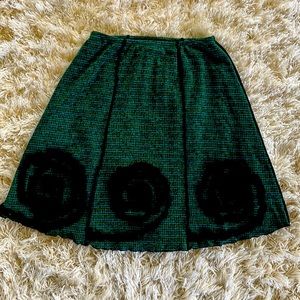Vintage look A-line green plaid skirt